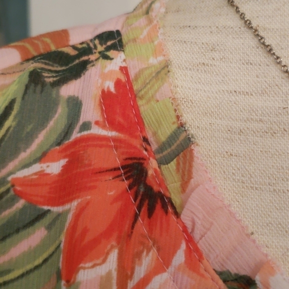 J. Jill Pink Tropical Floral Bell Sleeve Tunic - Picture 8 of 15